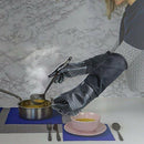 1X(Extra Long Professional Silicone Oven Mitt, Heat Resistant Cooking Glove