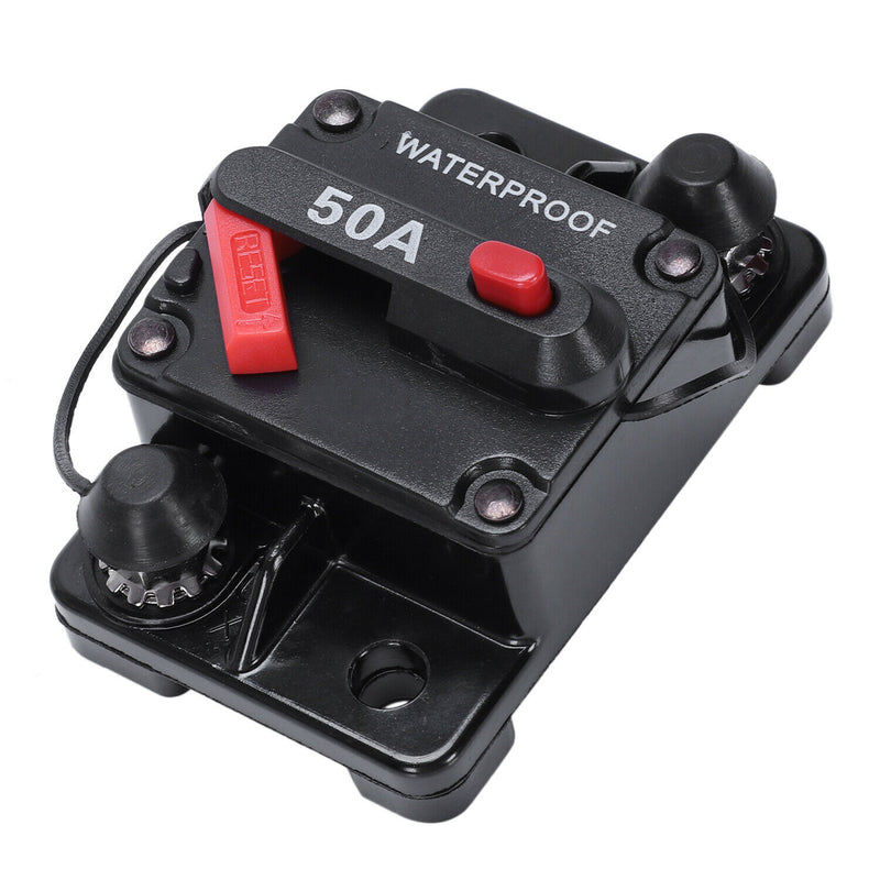 12V/24V Car Marine Audio Fuse Holder 50A Manual Reset Circuit Breaker E3A3