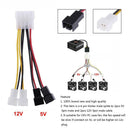 2pcs 4-Pin Molex to 3-Pin fan Power Cable Adapter Connector 12v*2 / 5v*2