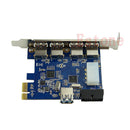 5 Port  PCI-E PCI Express Card to USB 3.0+19 Pin Adapter Connector For Win Vista