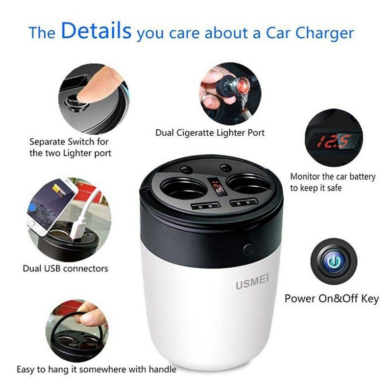 Lighter Adapter 2 USB Power Charger