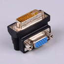 DVI-I 24+5 pin male to VGA 15 pin female 90 degree convertor adapter black ï¼D