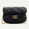 Girls PU Geometry Diamond Kids Messenger Shoulder Bags Small Bags (Black)