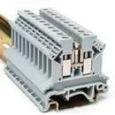 Uk2.5N-Gr Din Rail Terminal Block, Screw Clamp, 600V 20A 24-12Awg, Pack Of