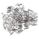 100xSilver Plated Barrel Bead Leather Cord ends caps Jewelry findings 6x2mm ME