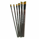 6xSHORT FLAT .ART BRUSH SET FINE-THICK Small-Large/Oil/Acrylic Paint/Bristl I8R9