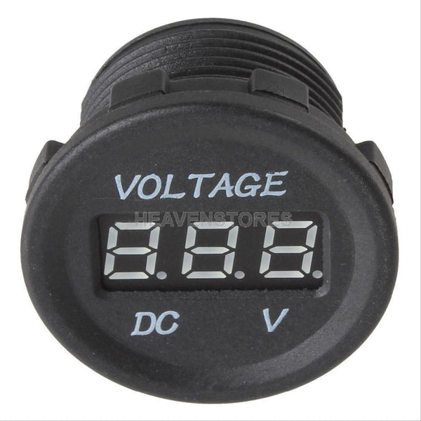 12V-24V Car Motorcycle LED DC Digital Display Voltmeter Meter Waterproof Blue