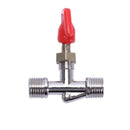 15/32" Male to Male Thread Inline Manual Valve for Air Compressor Red+Silve
