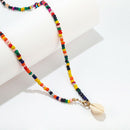 Women Boho Multicolor Beads Shell Necklace Doublelayer Clavicle Choker Jewel: Gw