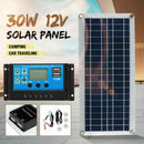 30W Dual USB Flexible Solar Panel Kit+30A Controller+Clip Outdoor Car Charg