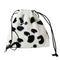 Women Plush Crossbody Bag Cow Milk Print Shoulder Drawstring Mini Handbags