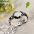 Women Fashion Geneva Flower Colour Print Plastic Style Quartz Wrist(9) A