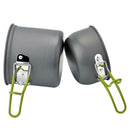 DS-101 Portable Outdoor Camping Cookware Set Green Handle Tableware Pot
