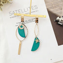 Fashion Women Long Asymmetric Earrings Drop Dangle Green Chain Earrings WO MFD