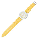 Ladies Watch Classic Gel Silicone Jelly watch (Yellow + White Face)
