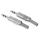 2pcs 3.5mm 1/8in Stereo Male Audio TRS Plated Jack Plug Adapter Connectors