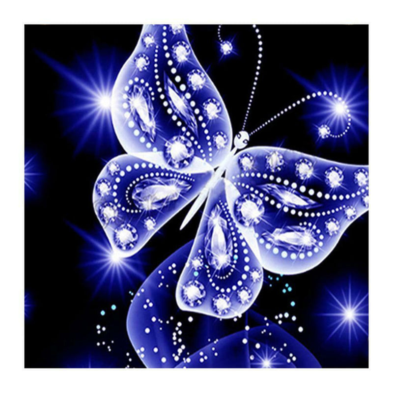 Butterfly Painting 5D Diamond Mosaic Embroidery DIY Cross Stitch Kit(Blue)