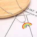 Fashion Colorful Rainbow Pendant Round Beads Chain Women Men Necklace Jewelr Kw