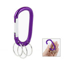 Purple Aluminum Carabiner Clip w 3 Split Key Ring Chain Z2U7