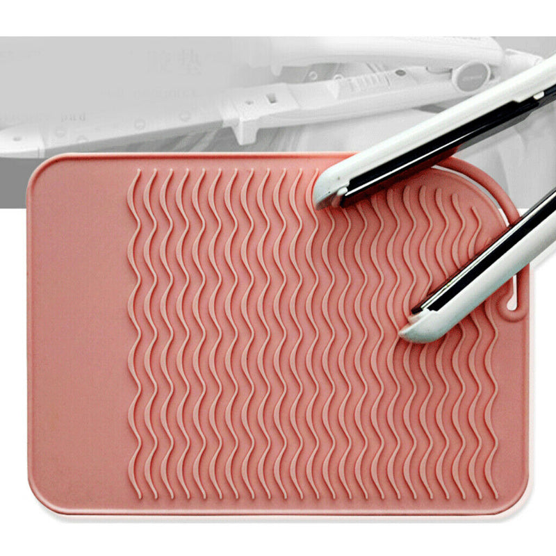 Hair Straightener Heat-resistant Hair Irons Styling Tools Safety Mat Pink