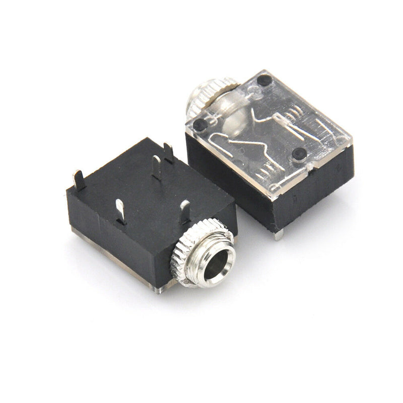 10Pcs 3.5mm Headphones Stereo Audio Socket Jack With nut 5 Pin PCB GVsp