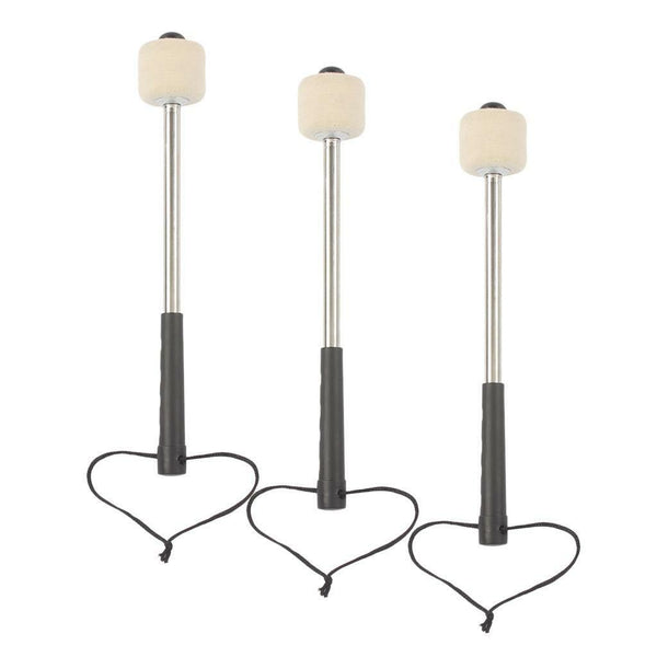 3PCS Drum Mallet with Stainless Steel Hand Grip Percussion Bass Drum Stick