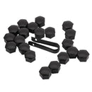 20Pcs 21Mm Car Tire Wheel Bright Black Bolt Nut Covers W/Removal Key Fit fo