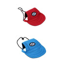 2 pcs Canva Pet Dog Summer Cap Dog Outdoor Sunbonnet Baseball Hat Red,Blue