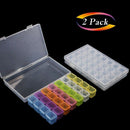 2 Pack 28 Grids Colorful Diamond Painting Box, Diamond Embroidery Box, Stor