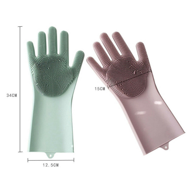 Silicone Cleaning Brush Scrubber Gloves for Household Pet Hair Care Blue