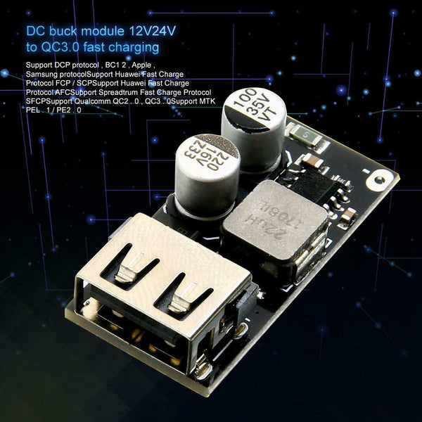 QC3.0 USB DC-DC Buck Converter Fast Charging Step Down Module Circuit Board