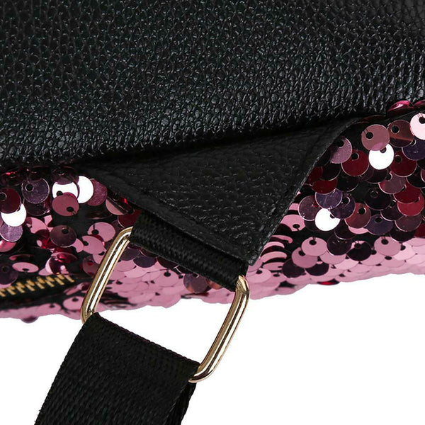 3pcs/set Sequin School Backpack Women Rabbit Ear Rucksack Purse Bags (Pink)
