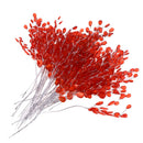 50xAcrylic Crystal Bud Branches Artificial Flower Twig For Wedding Party Red