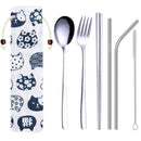 Dinnerware Set Stainless Steel Portable Cutlery Chopsticks Fork Spoon with ME5X3