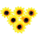 50Pcs Artificial Yellow Sunflower Heads 2.8 inch Fabric Floral For Home Dec