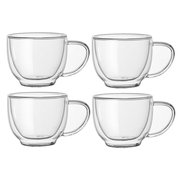 4pcs 200ml Double Wall Insulated Glasses Espresso Mugs Coffee Cups Drink Mug