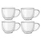 4pcs 200ml Double Wall Insulated Glasses Espresso Mugs Coffee Cups Drink Mug