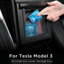 Car Console Armrest Hidden Storage Box Cover For TESLA