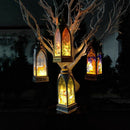 Christmas Candlestick Pendant Hanging Lantern Lamp Wind Light Festival Tabl W9F4