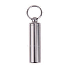 Waterproof Stainless Steel Medicine Pill Container Holder Box Bottle Key Chain