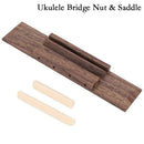Saddle Slotted Ivory Nut Rosewood Universal Ukulele Bridge Set Easy Install Home