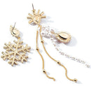 Korean Version Of The Exaggerated Asymmetrical Snowflake Earrings Long Drop R9N6
