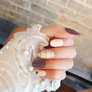 24pcs Lattice Round False Nails Art Acrylic French Full Cover Tips Manicure  ly