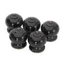 5 x Fashion Round Ceramic Kitchen Cabinet Drawer Door Handles (Black) S3J6