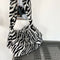 Autumn Zebra Pattern Shoulder Crossbody Bag Women Plush Large Capacity Tote