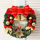30cm Christmas Large Wreath Door Wall Hanging Ornaments Red Bowknot Jingle  I9L4