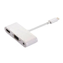 2 In1 Hub USB C Type C to HDMI VGA Adapter for HDTV Projector White