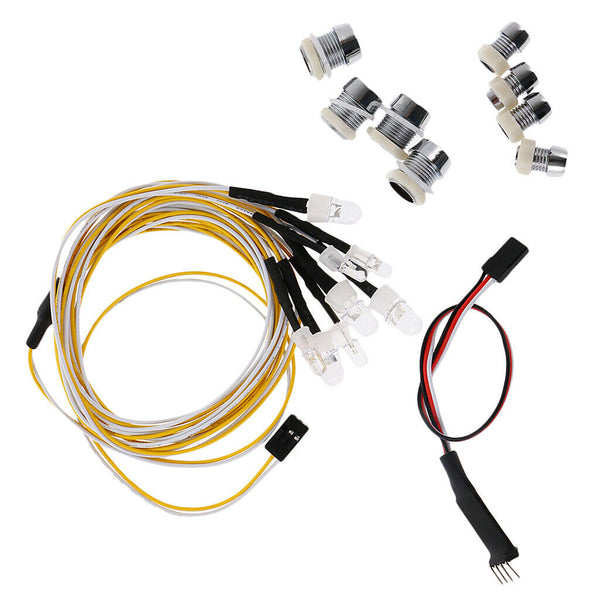 2 Red 2 White 4 Yellow LED Lamp Ligth Headlight with Circuit Panel for RC