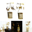 2x Rotating Candle Holder Tealight Candlestick Elf Unicorn New Year Night Light
