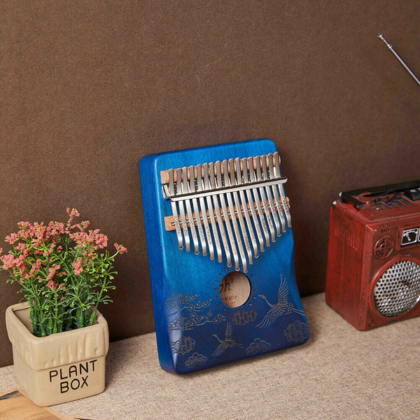 Mahogany Gradient Crane 17 Keys Kalimba Musical Instrument Wood Thumb Piano